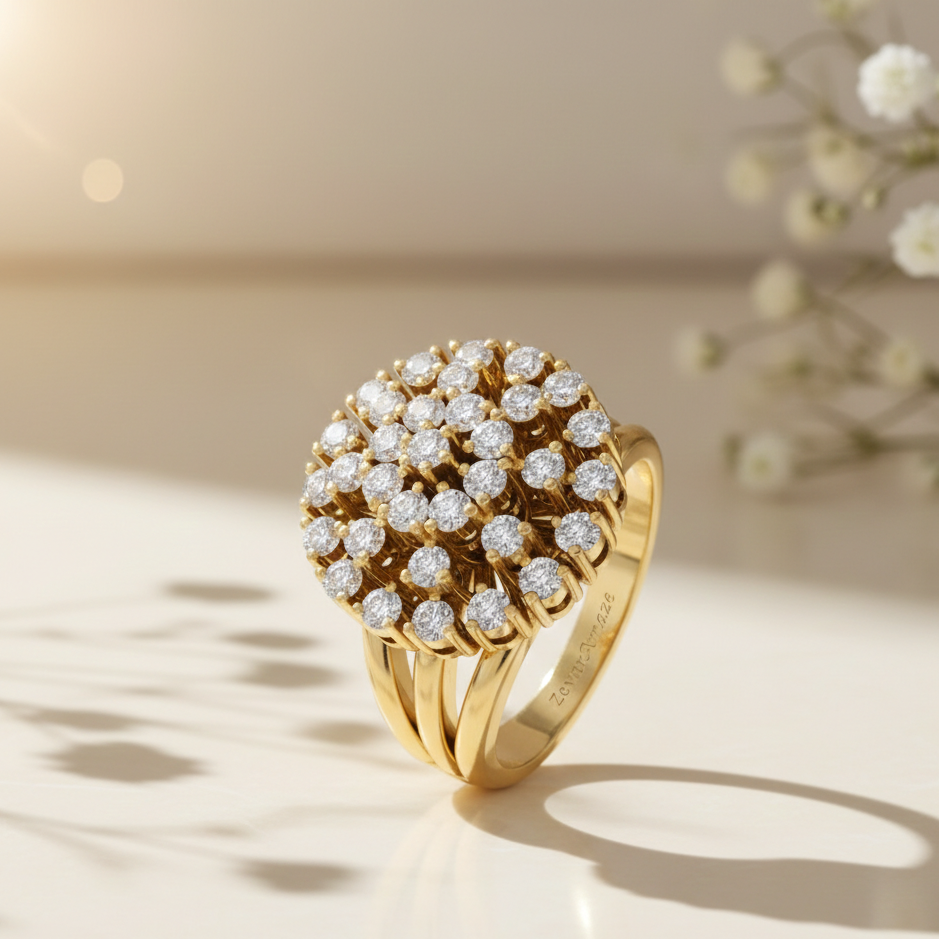 Aarya Multistone Silver Diamond Ring