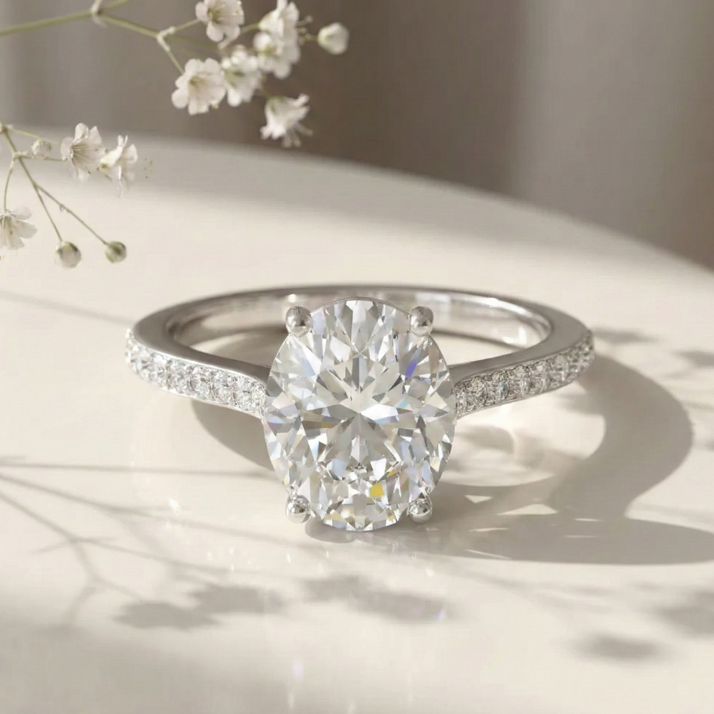 Oval Cz Solitaire Ring