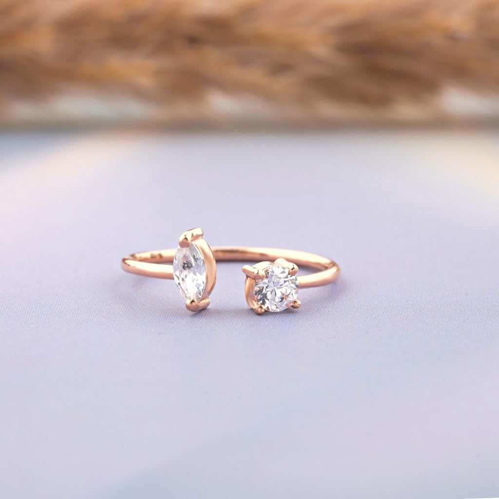 Rose Gold CZ Solitaire Ring