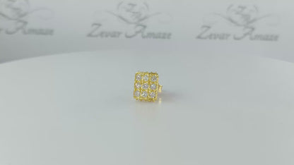 9 square diamond Silver Stud For Men (1 PC ONLY)