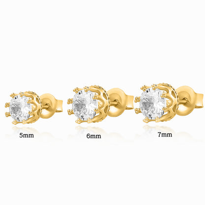 Round Crown Silver Stud for Men (1 PC ONLY)