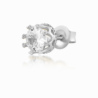 Round Crown Silver Stud for Men