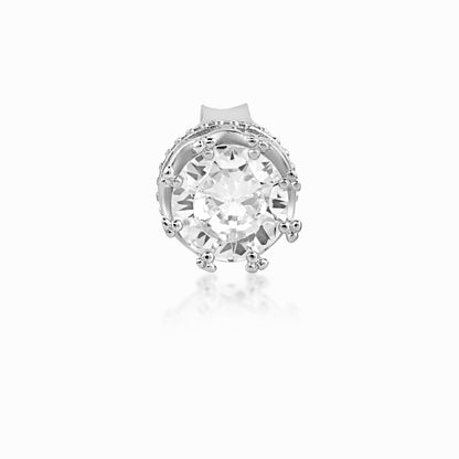 front view of crown earring -white