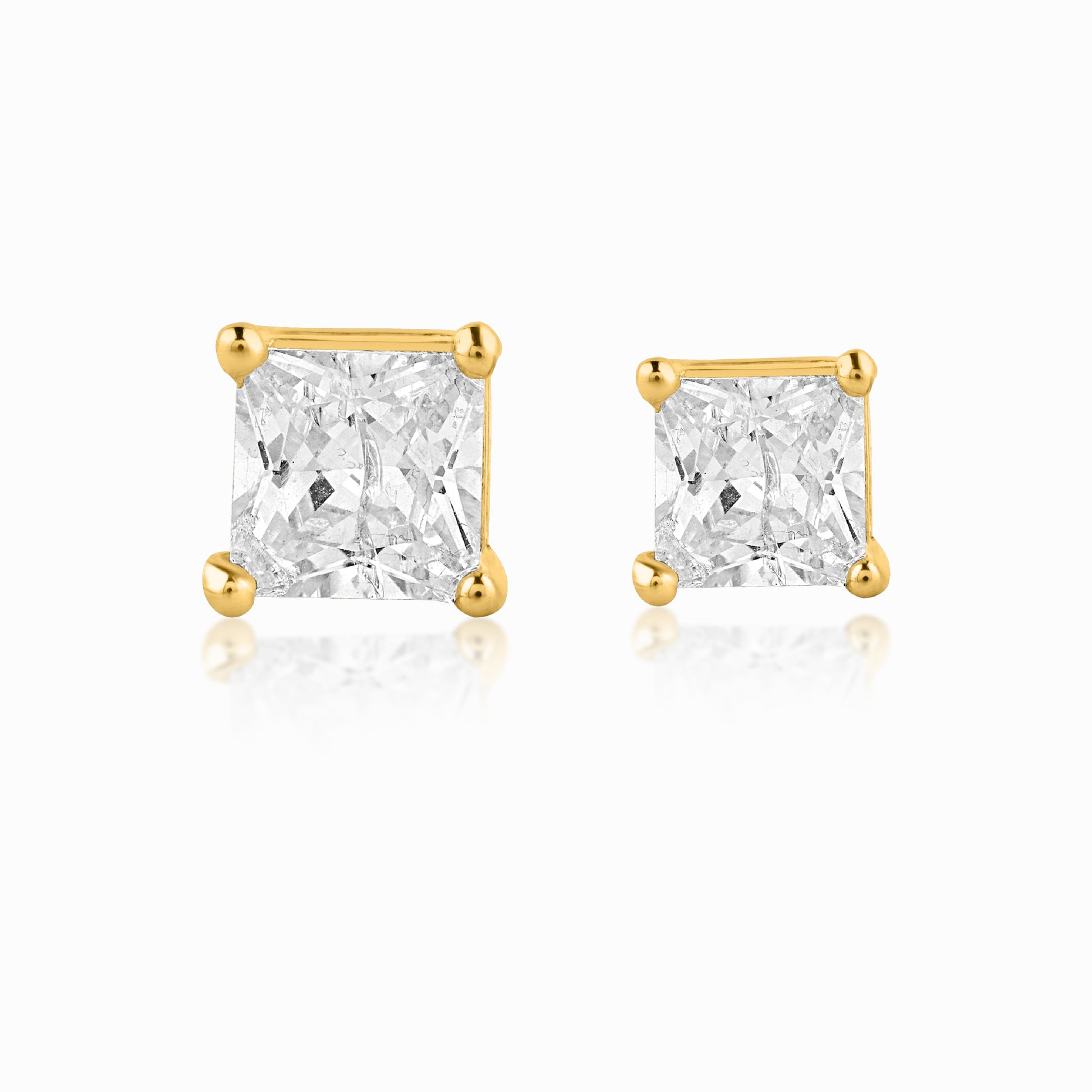 front view of yellow silver stud for men