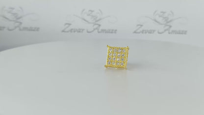 16 Square Diamond Silver Stud for Men - video for yellow variant