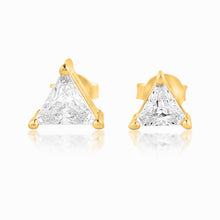 Load image into Gallery viewer, Triangle Solitaire Silver Stud for Men