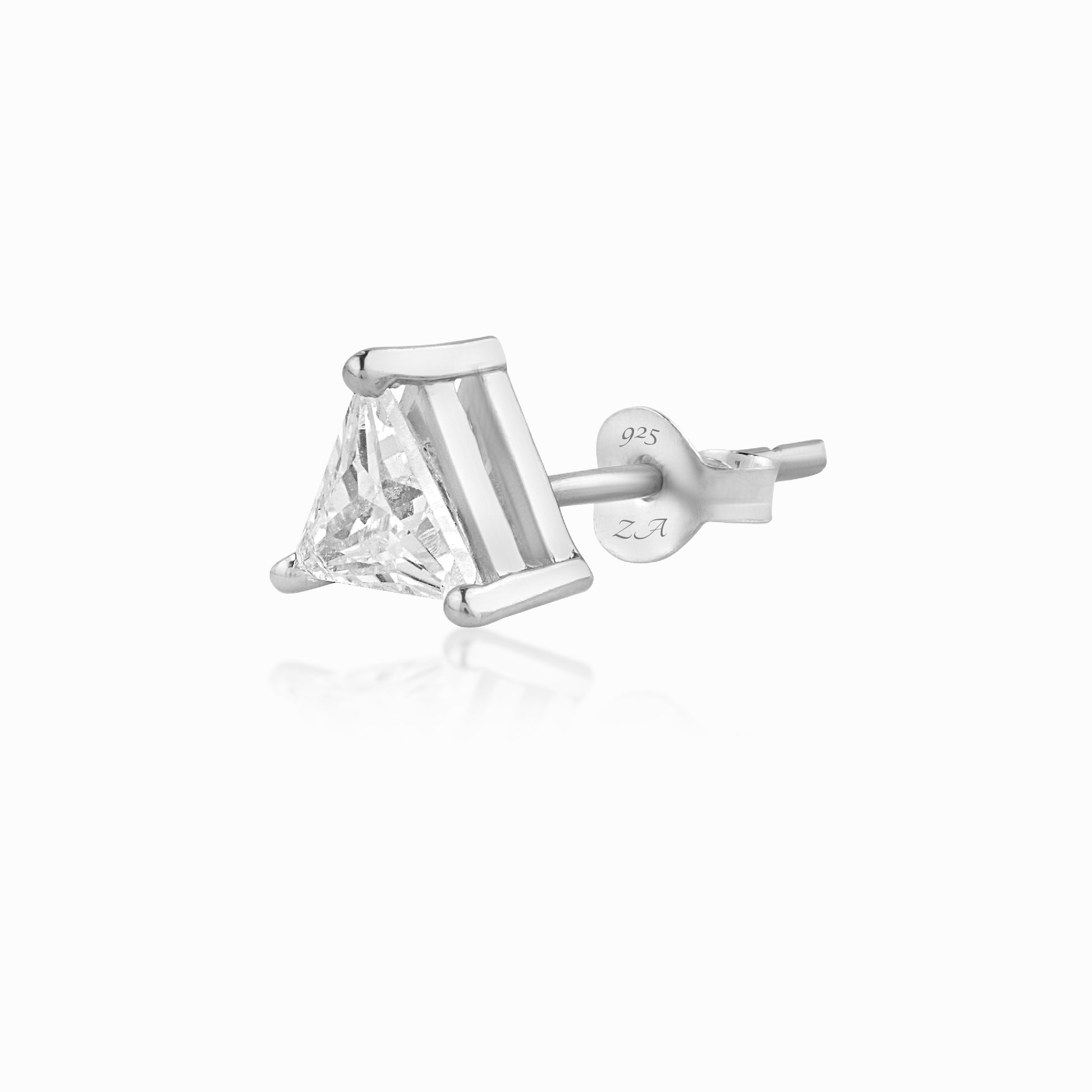 Triangle Solitaire Silver Stud for Men