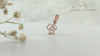 Rose Gold Mini Hex Pendant