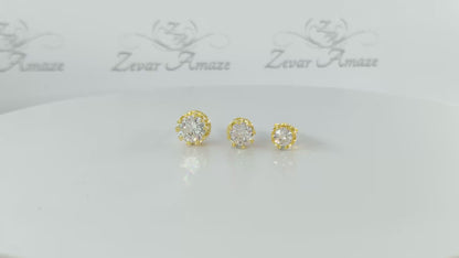 Round Crown Silver Stud for Men (1 PC ONLY)