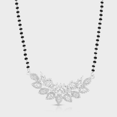 Silver Floral Mangalsutra
