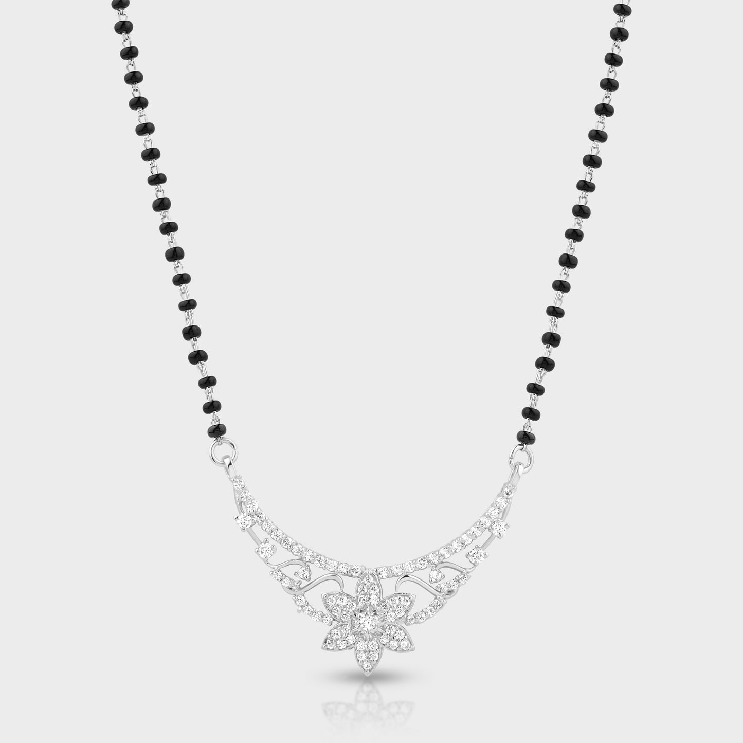 Silver Lily mangalsutra