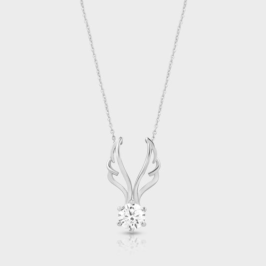 Deer love Necklace Moissanite