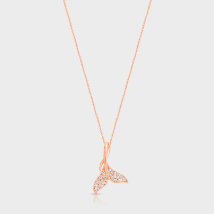 Dolphin Tail rose gold necklace