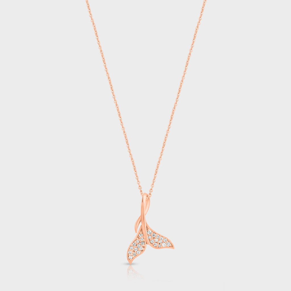 Dolphin Tail rose gold necklace