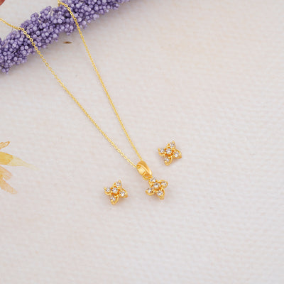 Windmill yellow gold pendant set