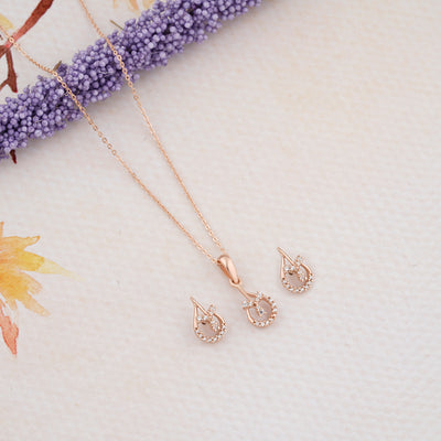 Rose Gold Dew Pendant Set