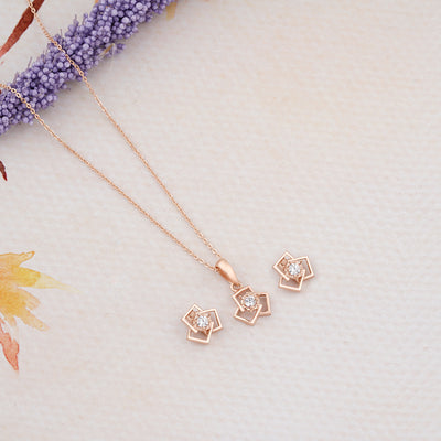 Rose Gold Bling Pendant Set