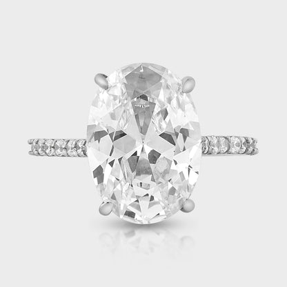 Classic Silver oval CZ Solitaire Ring