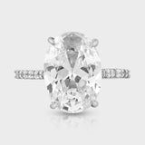 Classic Silver oval CZ Solitaire Diamond Ring