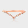 Rose Gold Wishbone CZ Ring
