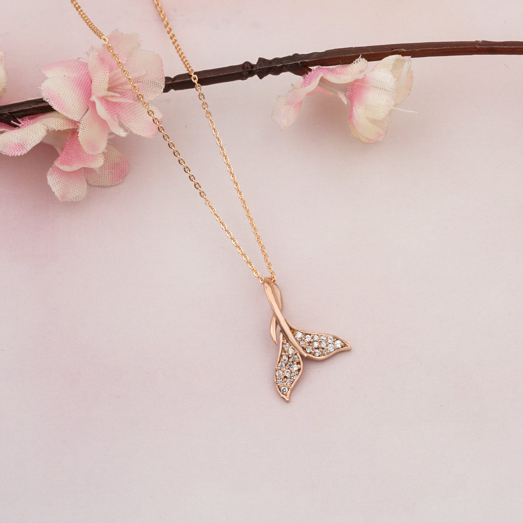 Dolphin Tail rose gold necklace
