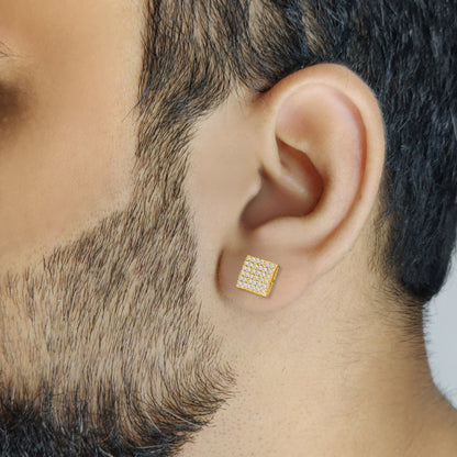 36 square diamond Silver Stud for Men (1 PC ONLY)