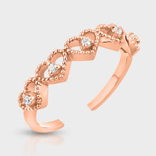 Load image into Gallery viewer, Rose Gold Heart Band Ring