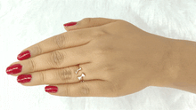 Load image into Gallery viewer, Trillion Bow Rose Gold Ring