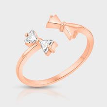 Load image into Gallery viewer, Trillion Bow Rose Gold Ring