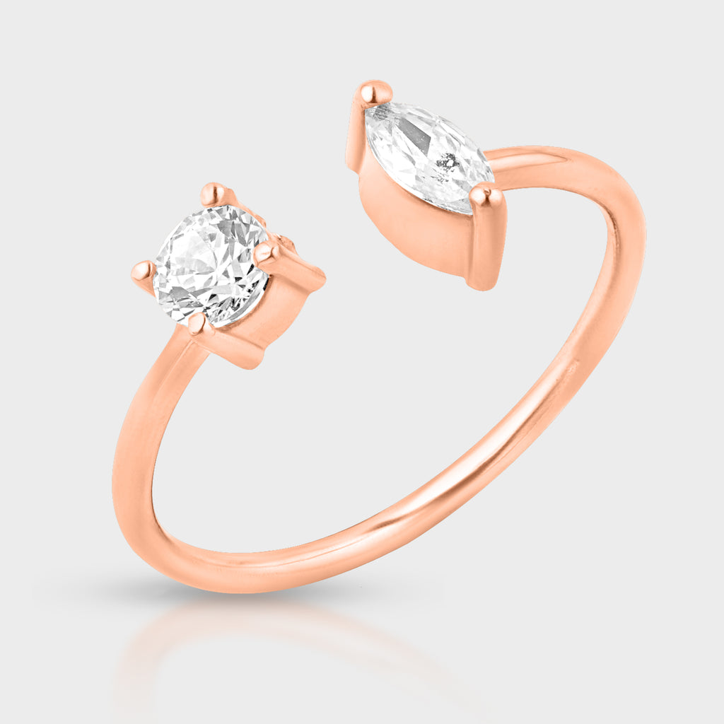 Rose Gold CZ Solitaire Ring