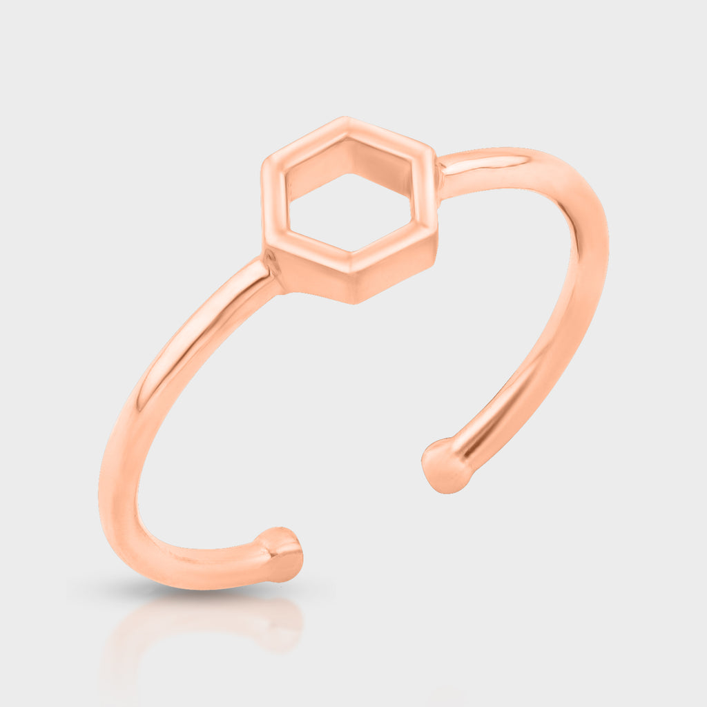Rose Gold Hexa Ring
