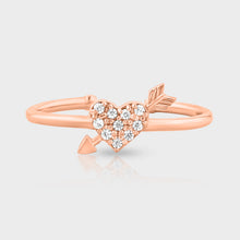 Load image into Gallery viewer, Rose Gold Heart and Arrow Ring
