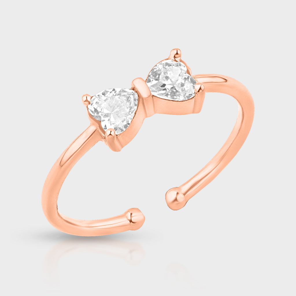 Rose Gold Heart bow Ring