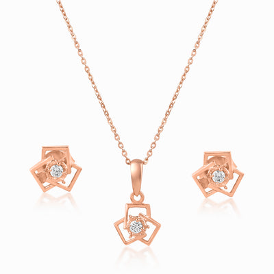 Rose Gold Bling Pendant Set