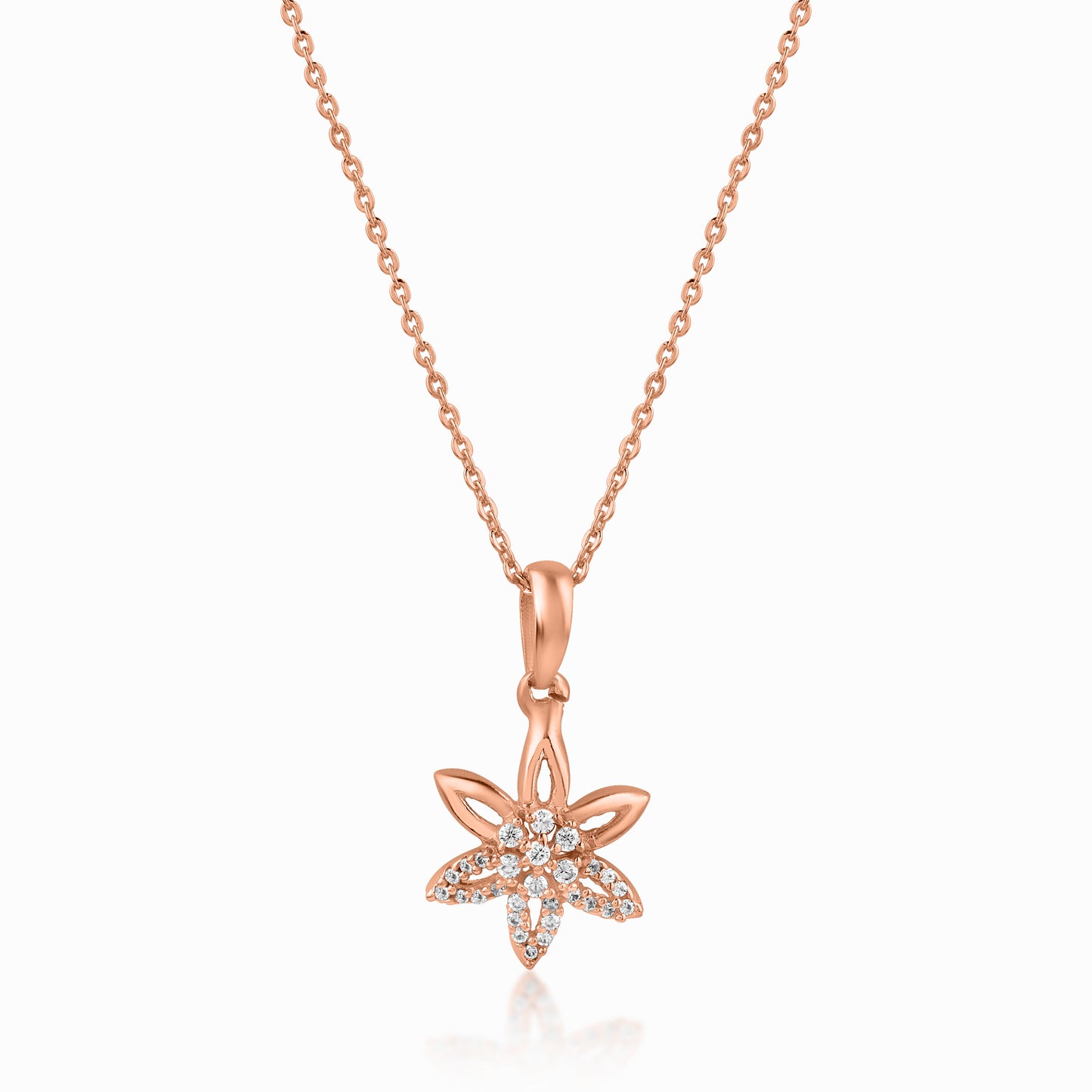 Floral Rose Gold Pendant Set