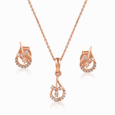 Rose Gold Dew Pendant Set