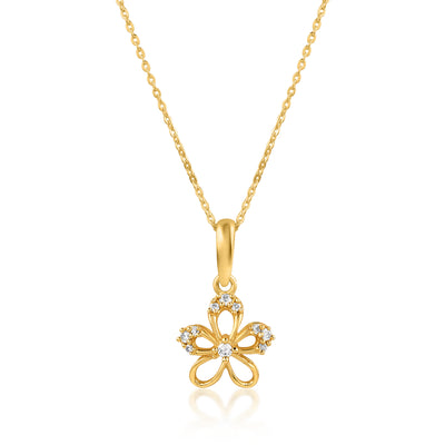 Gold Petal Floral Pendant