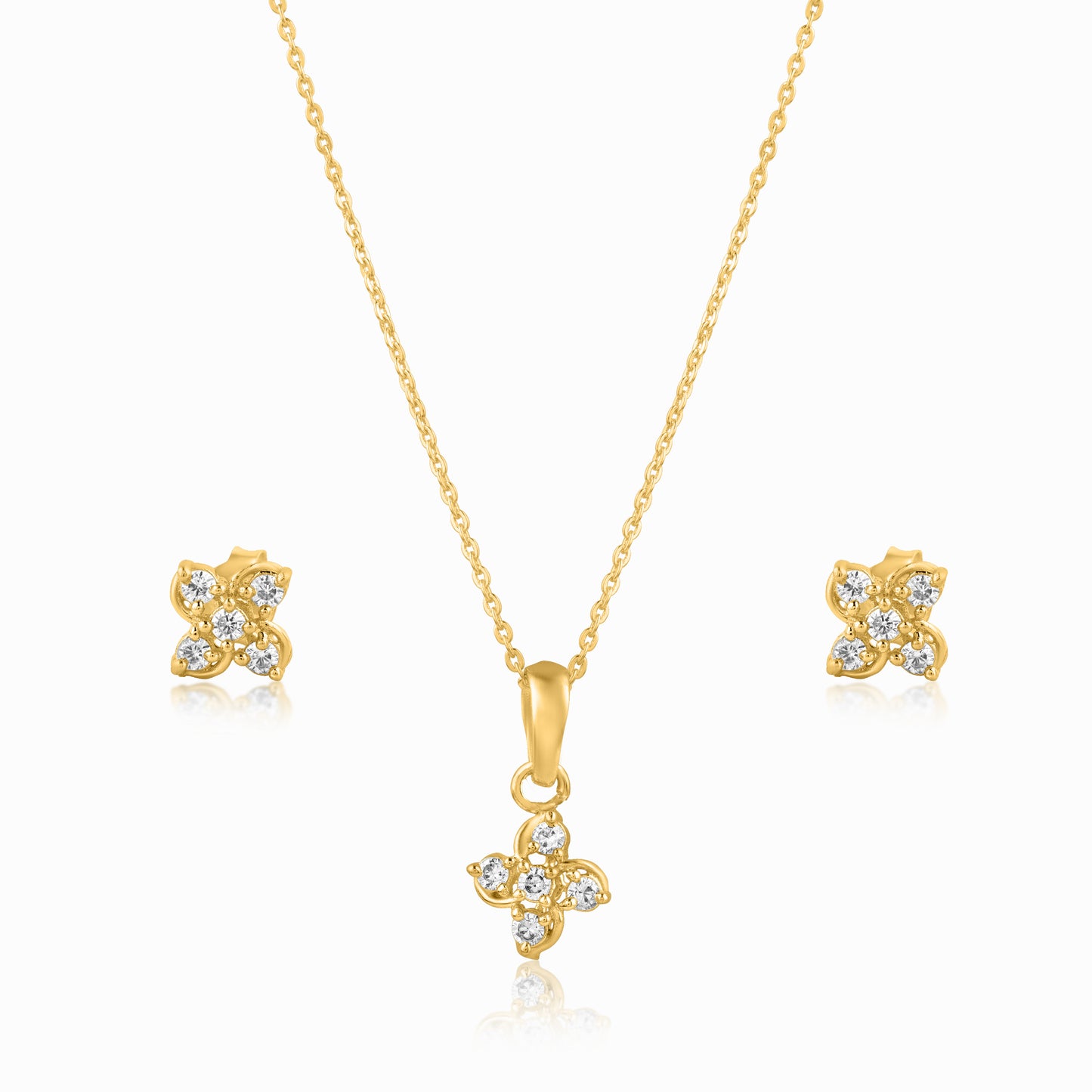 Windmill yellow gold pendant set