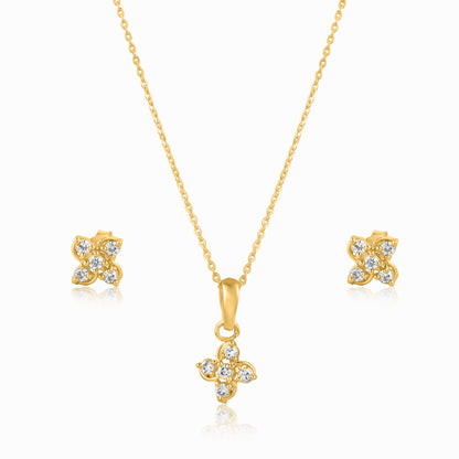 Windmill yellow gold pendant set