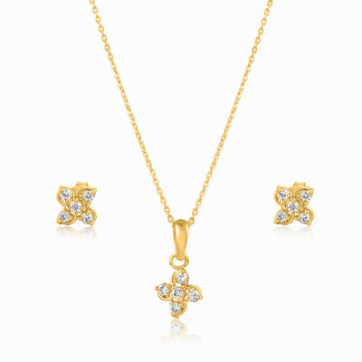 Windmill yellow gold pendant set