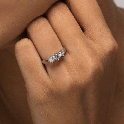 Zevar Amaze Silver ring for women - hand model