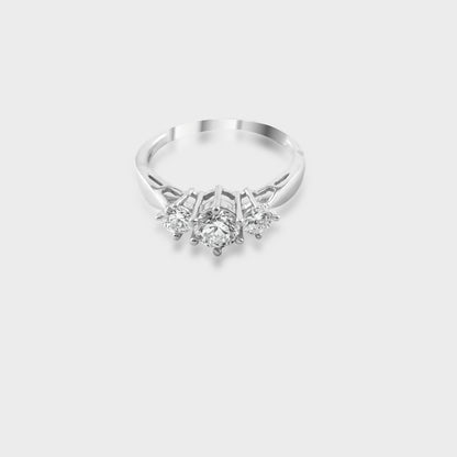 Zevar Amaze Esther Diamond Silver Ring for Women