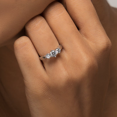 Zevar Amaze Silver ring for women - hand model