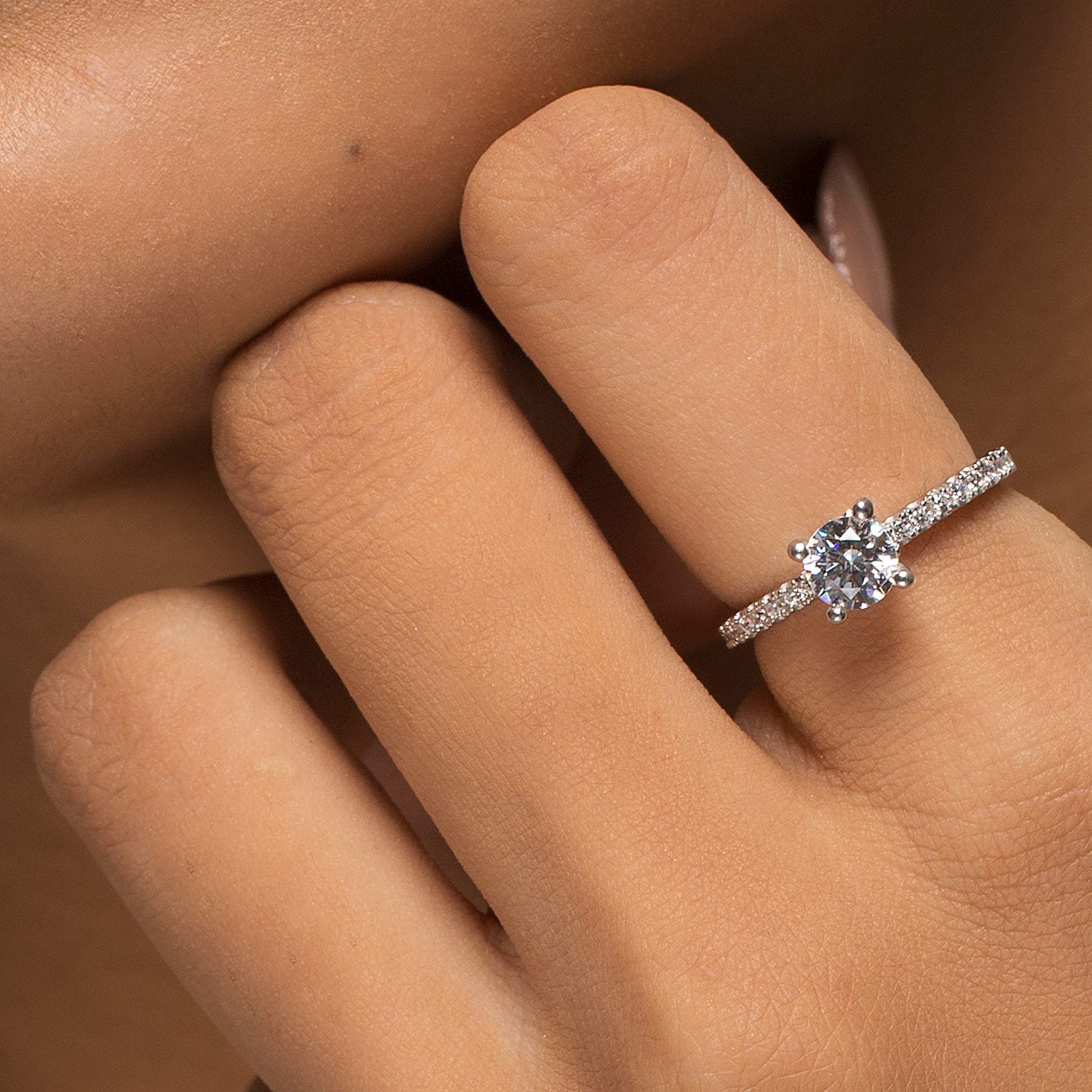 Silver RIng for women - hand model