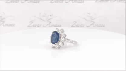 Blue sapphire diamond Ring Video- Zevar Amaze