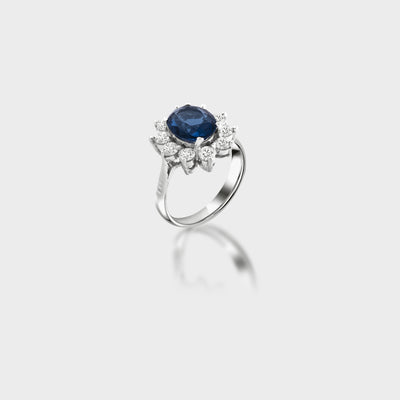 Blue Sapphire Diamond Ring
