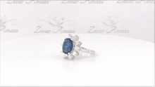Load image into Gallery viewer, Blue sapphire diamond Ring Video- Zevar Amaze