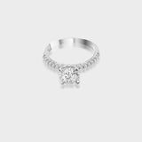 Dimos Solitaire Diamond Engagement Silver Ring for Her