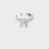 Dale Square Solitaire Diamond Silver Ring for Her