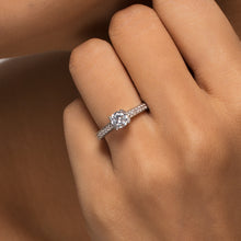 Load image into Gallery viewer, Evan Diamond Silver Ring for Women - hand model